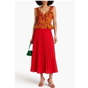 VERONICA BEARD Randa ruffled floral-print silk-crepe top